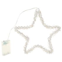 Product LED star for hanging silver metal 70 LED warm white Ø25cm