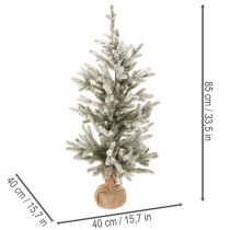 Product Artificial Snowy Christmas Tree with LED Lights in Burlap Sack – 85 cm, Indoor Use