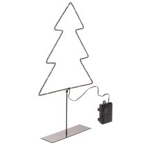 Product LED Christmas Tree Table Decoration, Battery Operated, Black Metal, 47cm, Indoor Use