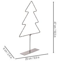 Product LED Metal Christmas Tree Decoration with Battery-Operated Warm White Lights, 47cm, Indoor Use