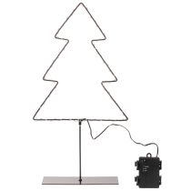 Product LED Metal Christmas Tree Decoration with Battery-Operated Warm White Lights, 47cm, Indoor Use