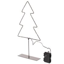 Product LED Metal Christmas Tree Decoration with Battery-Operated Warm White Lights, 47cm, Indoor Use