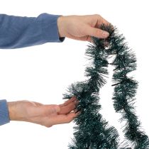 Product Tinsel Christmas Garland with 60 Warm White LEDs and Timer - 3m