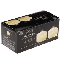 Product LED Tealight Set of 2 with Real Wax, Warm White Flicker Effect, Timer, 7 cm Diameter