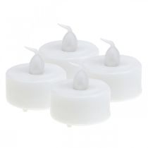 Product Flame Effect LED Tea Lights Artificial Candles with Timer Warm White Ø3.6cm Set of 4