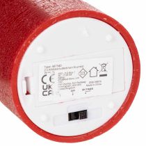 Product LED pillar candle made of real wax in red with timer and warm white light, 12cm