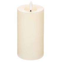 Product White Real Wax LED Pillar Candle, 15 cm, with Warm White Light and Timer for Indoor Decor