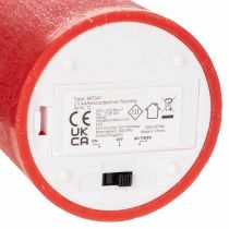 Product LED pillar candle in red with timer and warm white light, made of real wax, 15cm