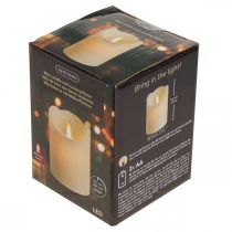 Product LED candle wax pillar candle warm white Ø7.5cm H10cm