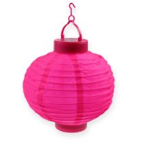 Lampion LED with solar 20cm pink