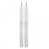 LED candle wax table candle warm white for battery Ø2cm 24cm 2pcs