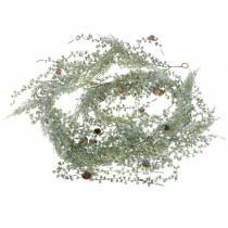 Larch garland green / iced with cones 180cm