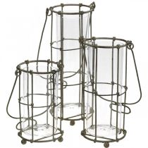 Product Lantern garden, metal lantern Ø8.5cm H23/18.5/14.5cm set of 3