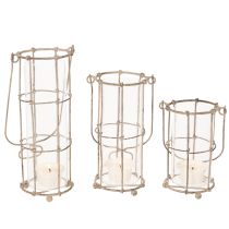 Product Lantern garden, metal lantern Ø8.5cm H23/18.5/14.5cm set of 3