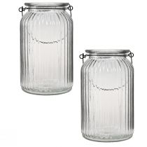 Product Lantern glass lantern for hanging handle H18cm 2pcs