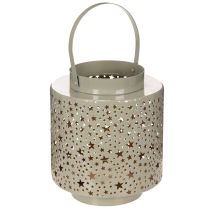 Product Green Metal Lantern with Star Pattern 31cm