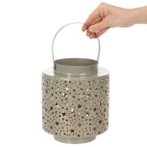 Product Green Metal Lantern with Star Pattern 31cm