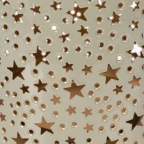 Product Green Metal Lantern with Star Pattern 31cm
