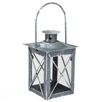 Product Lantern made of metal wind light grey vintage tealight H11cm 3 pcs