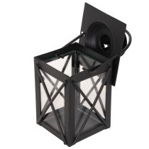 Product Black Metal Lantern with Handle for Tealights 16cm Set of 2