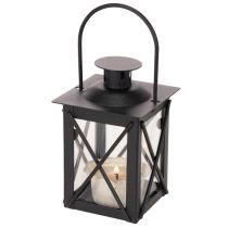 Product Black Metal Lantern with Handle for Tealights 16cm Set of 2