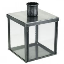Product Decorative candle holder for silver candle, anthracite H11cm
