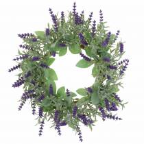 Product Lavender wreath flocked Ø25cm