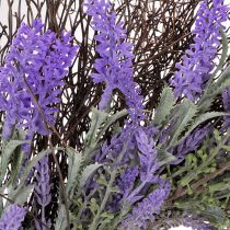 Product Artificial lavender wreath for spring, door decoration, decorative wreath for entrance area, 60cm
