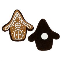 Product Gingerbread house 4.5cm with glue dot 12pcs