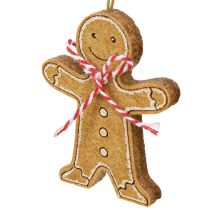Product Gingerbread Man Decoration for Hanging Wood Assorted 8cm 12pcs