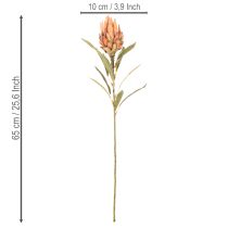 Product Artificial Protea Leucadendron Flower with Long Stem 65cm, Set of 3 in Cream, Yellow, and Orange