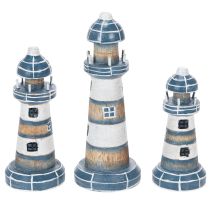 Product Lighthouse decoration, maritime style, for living room and terrace, 20cm, set of 3.