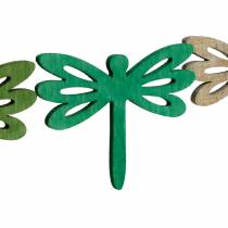 Product Dragonflies to scatter, summer decoration made of wood, table decoration green 48pcs