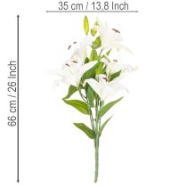 Product Lily Artificial Flower with 6 White Blooms, 66cm Decorative Stem