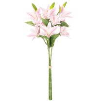 Product Artificial Lily Stems 68cm Pink and Green Set of 3