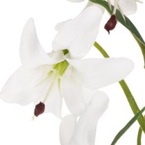 Product Artificial White Lily Stem with Long Flowers 80cm