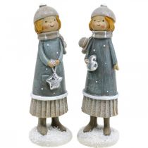 Product Deco figures winter children figures girls H14.5cm 2pcs