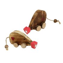 Pair of mice with magnets made of natural wood 4p