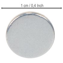 Product Round Metal Magnets for Candle Holders and Metal Trays, 1cm, Silver, Set of 20