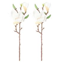 Product Magnolia White Artificial Flower Buds Decoration Branch H40cm 2pcs