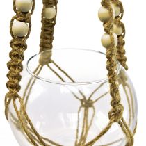 Macrame hanging basket glass vase round hanging decoration Ø13cm H75cm
