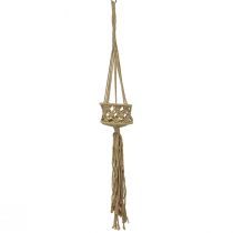 Macrame decoration for hanging beige brown boho Ø12cm H79cm