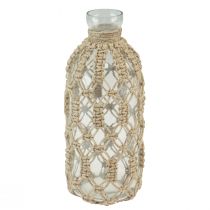 Product Macrame bottle glass decorative vase natural jute Ø10.5cm H26cm