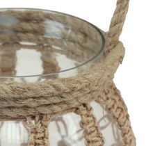 Product Macrame glass decorative hanging decoration glass pot clear Ø16cm H29cm