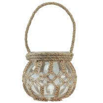 Product Macrame glass decorative hanging decoration glass pot clear Ø16cm H29cm