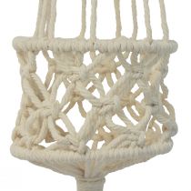 Product Macrame hanging decoration cream in boho style Ø12cm H79cm