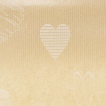 Product Cuff paper 25cm 100m natural hearts – Wet-strength florist paper