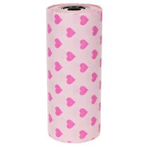 Product Muff Paper with Heart Motif Pink 25cm x 100m