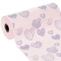 Product Floral wrapping paper with heart motifs for decorative flower creations, 25cm x 25m