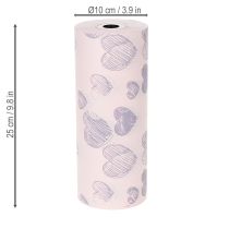 Product Floral wrapping paper with heart motifs for decorative flower creations, 25cm x 25m